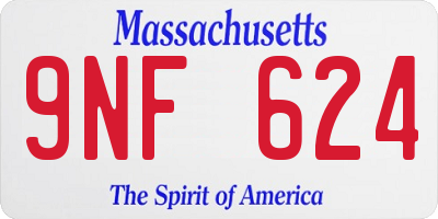 MA license plate 9NF624
