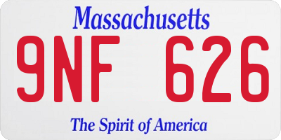 MA license plate 9NF626
