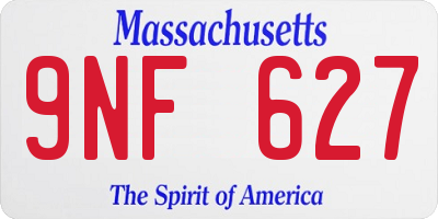 MA license plate 9NF627