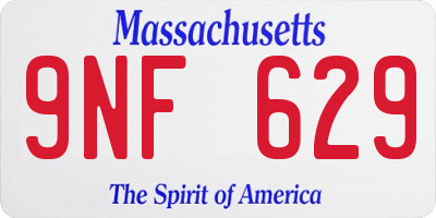 MA license plate 9NF629