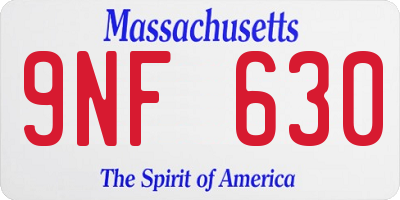 MA license plate 9NF630