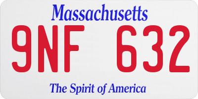 MA license plate 9NF632