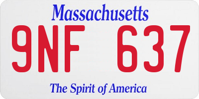 MA license plate 9NF637