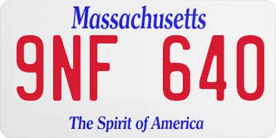 MA license plate 9NF640