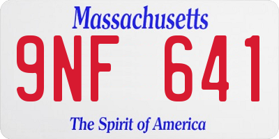 MA license plate 9NF641