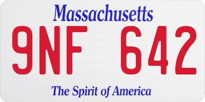 MA license plate 9NF642