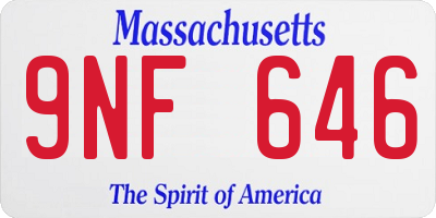 MA license plate 9NF646