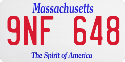MA license plate 9NF648