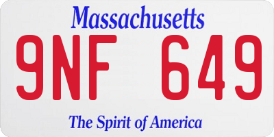 MA license plate 9NF649