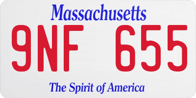 MA license plate 9NF655