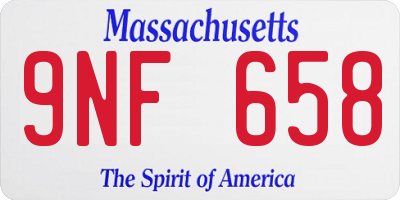 MA license plate 9NF658