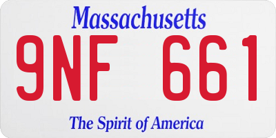 MA license plate 9NF661