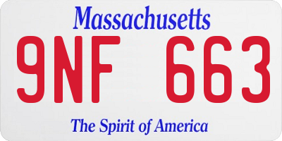MA license plate 9NF663