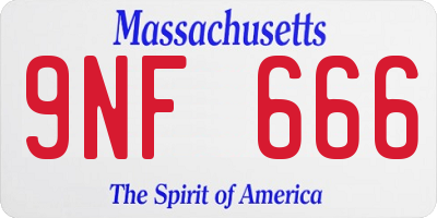 MA license plate 9NF666