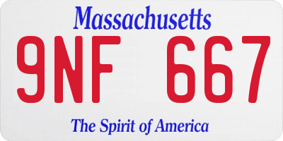 MA license plate 9NF667