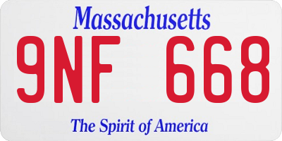MA license plate 9NF668