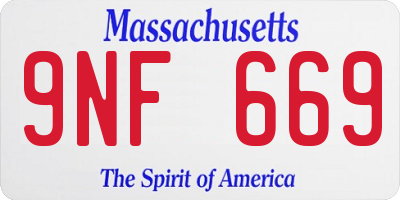 MA license plate 9NF669