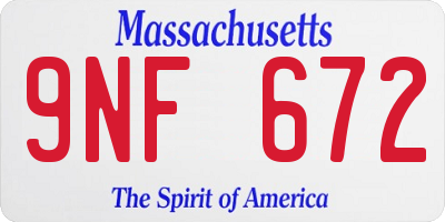 MA license plate 9NF672