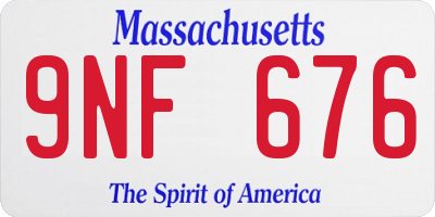 MA license plate 9NF676
