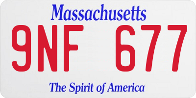 MA license plate 9NF677
