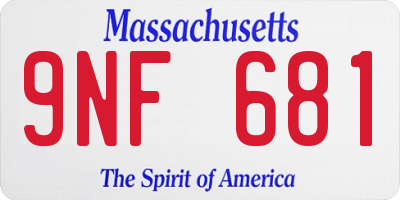 MA license plate 9NF681