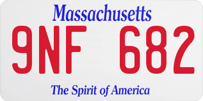 MA license plate 9NF682