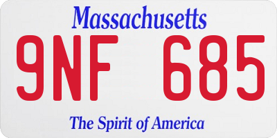 MA license plate 9NF685