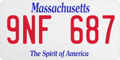 MA license plate 9NF687