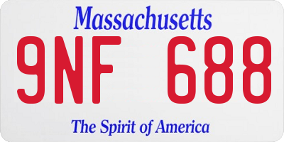 MA license plate 9NF688