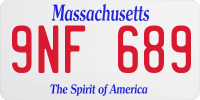 MA license plate 9NF689