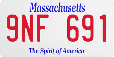 MA license plate 9NF691