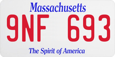 MA license plate 9NF693