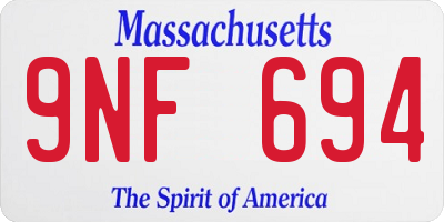 MA license plate 9NF694