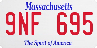 MA license plate 9NF695