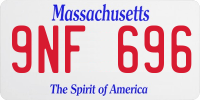 MA license plate 9NF696