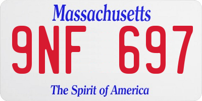 MA license plate 9NF697