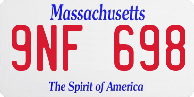 MA license plate 9NF698
