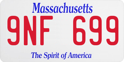MA license plate 9NF699