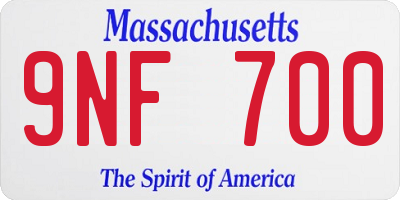 MA license plate 9NF700