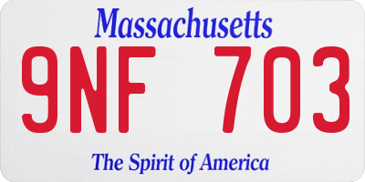 MA license plate 9NF703