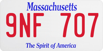MA license plate 9NF707