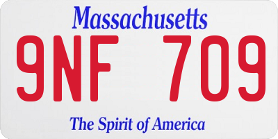 MA license plate 9NF709