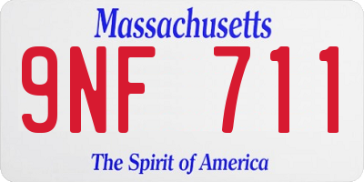 MA license plate 9NF711