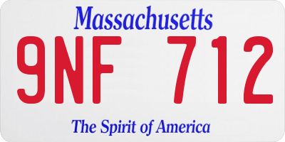 MA license plate 9NF712