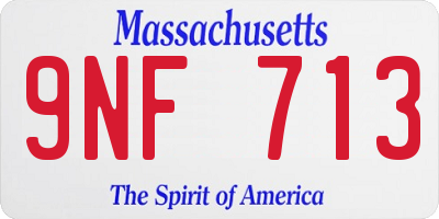 MA license plate 9NF713