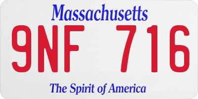 MA license plate 9NF716