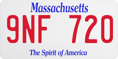 MA license plate 9NF720