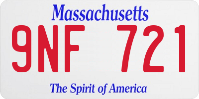 MA license plate 9NF721