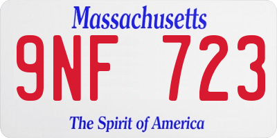 MA license plate 9NF723