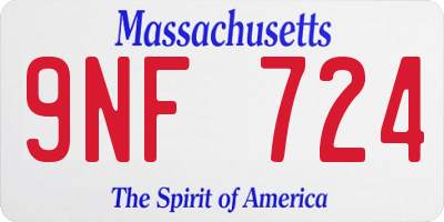 MA license plate 9NF724